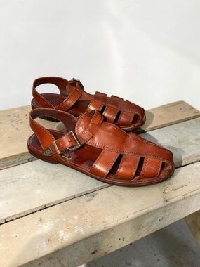 Vintage Cole Haan Country RARE Women’s Brown Leather Fisherman Sandals Size 8.5